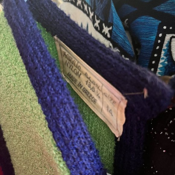 vintage 60s dress green navy mod boucle knit cutout twiggy sleeveless midi M - Picture 9 of 9